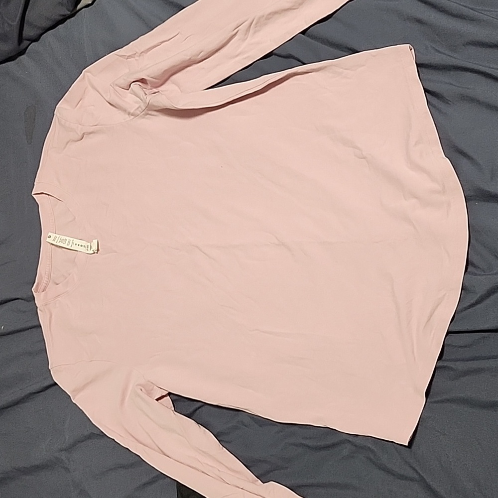 Love crew Tee, LS, size 8, pink peony